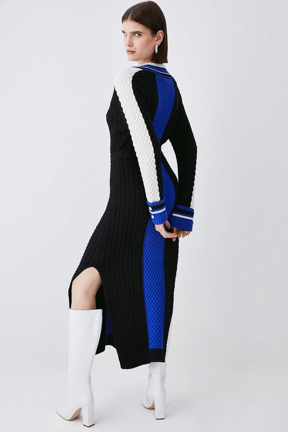 Karen Millen Petite Sporty Colour Block Knit Dress 5 Karen Millen Petite Sporty Colour Block Knit Dress - Image 3