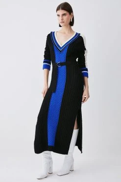 Karen Millen Petite Sporty Colour Block Knit Dress 11 Karen Millen Petite Sporty Colour Block Knit Dress -Karen Millen shop mono petite sporty colour block knit dress 1 3