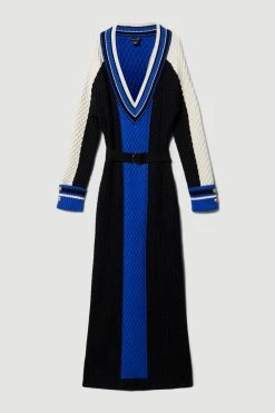 Karen Millen Petite Sporty Colour Block Knit Dress 12 Karen Millen Petite Sporty Colour Block Knit Dress -Karen Millen shop mono petite sporty colour block knit dress 1 4