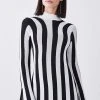 Karen Millen Petite Stripe Knitted Maxi Column Dress 2 Karen Millen Petite Stripe Knitted Maxi Column Dress -Karen Millen shop mono petite stripe knitted maxi column dress