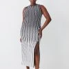 Karen Millen Plus Size Bandage Jacquard Column Maxi Dress -Karen Millen shop mono plus size bandage jacquard column maxi dress