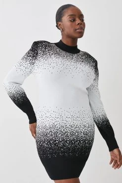 Karen Millen Plus Size Hotfix Sequin Knit Mini Dress -Karen Millen shop mono plus size hotfix sequin knit mini dress 3