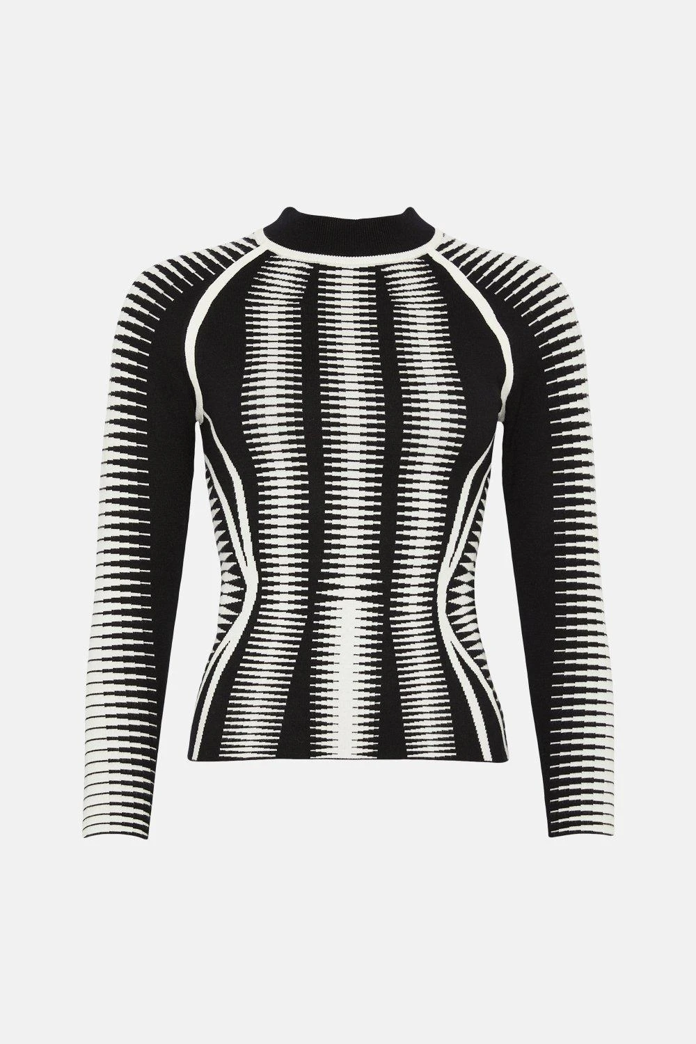 Karen Millen Space Dye Jacquard Knit Top 4 Karen Millen Space Dye Jacquard Knit Top - Image 2