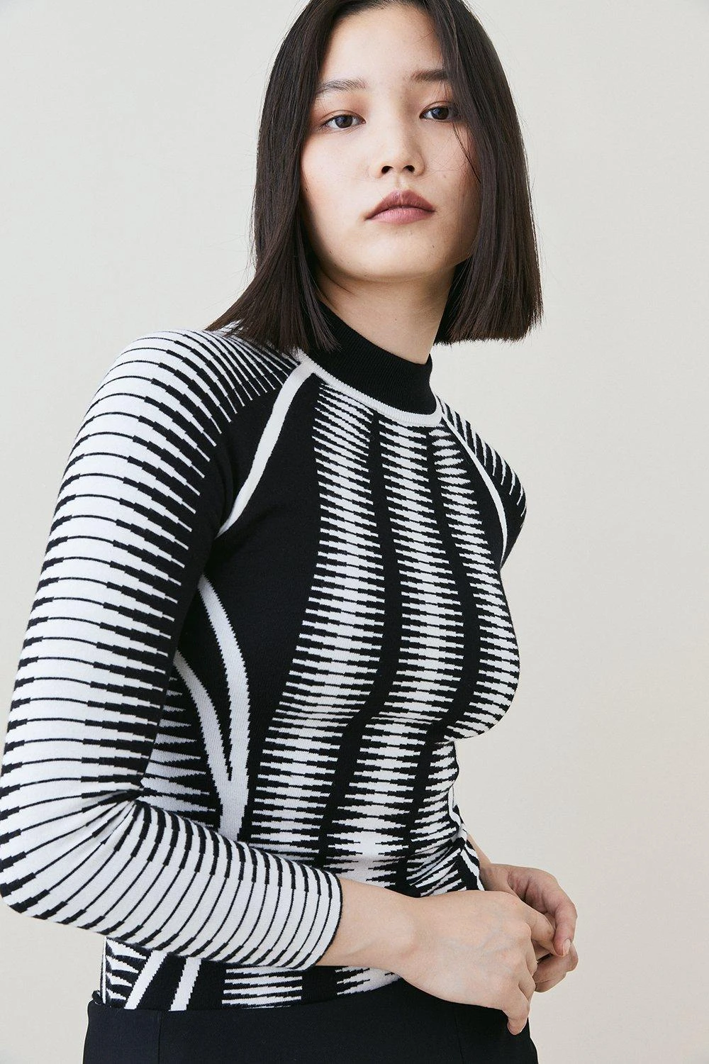 Karen Millen Space Dye Jacquard Knit Top 6 Karen Millen Space Dye Jacquard Knit Top - Image 4