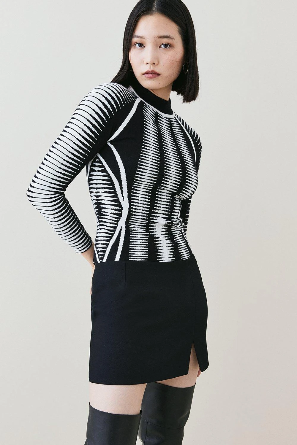 Karen Millen Space Dye Jacquard Knit Top 7 Karen Millen Space Dye Jacquard Knit Top - Image 5