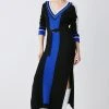 Karen Millen Sporty Colour Block Cable Knit Dress -Karen Millen shop mono sporty colour block cable knit dress