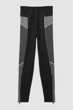 Karen Millen Mono Sporty Skinny Jacquard Knit Trousers -Karen Millen shop mono sporty skinny jacquard knit trousers 1