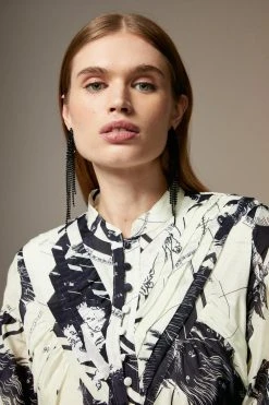 Karen Millen Tall British Museum Silk Cotton Star Mapped Woven Maxi Dress 8 Karen Millen Tall British Museum Silk Cotton Star Mapped Woven Maxi Dress -Karen Millen shop mono tall british museum silk cotton star mapped woven maxi dress 1 1