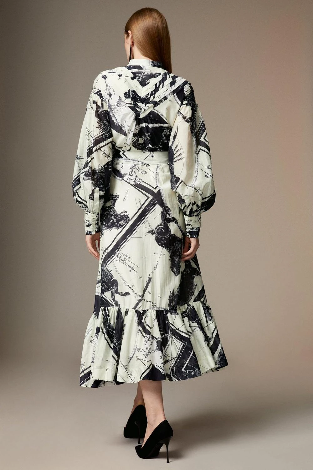 Karen Millen Tall British Museum Silk Cotton Star Mapped Woven Maxi Dress 5 Karen Millen Tall British Museum Silk Cotton Star Mapped Woven Maxi Dress - Image 3