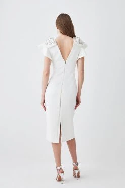 Karen Millen Tall Embellished Stretch Woven Midi Dress