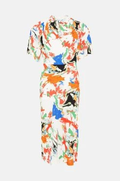 Karen Millen Abstract Bias Cut Viscose Crepe Woven Midi 9 Karen Millen Abstract Bias Cut Viscose Crepe Woven Midi -Karen Millen shop multi abstract bias cut viscose crepe woven midi 2