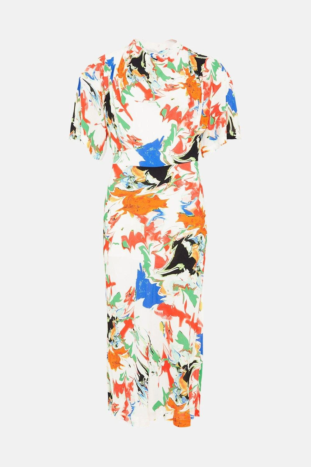 Karen Millen Abstract Bias Cut Viscose Crepe Woven Midi 5 Karen Millen Abstract Bias Cut Viscose Crepe Woven Midi - Image 3