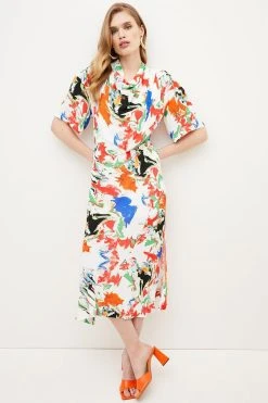 Karen Millen Abstract Bias Cut Viscose Crepe Woven Midi 10 Karen Millen Abstract Bias Cut Viscose Crepe Woven Midi -Karen Millen shop multi abstract bias cut viscose crepe woven midi 3