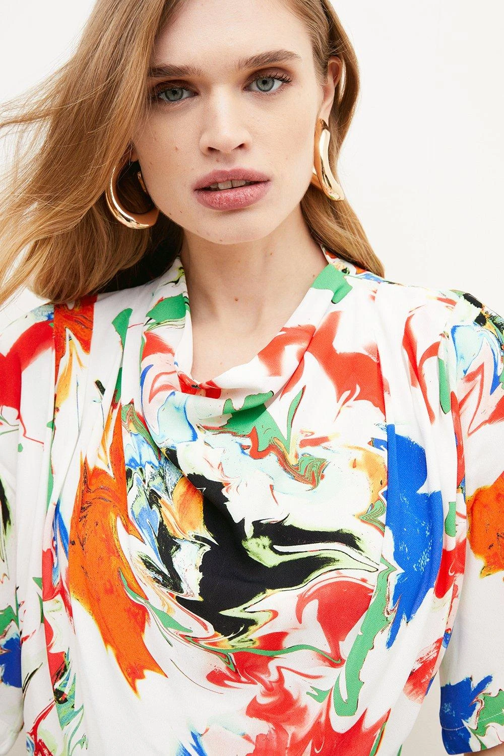 Karen Millen Abstract Bias Cut Viscose Crepe Woven Midi 3 Karen Millen Abstract Bias Cut Viscose Crepe Woven Midi