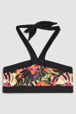 Karen Millen Abstract Print Halter Neck Bikini Top
