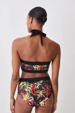 Karen Millen Abstract Print Halter Neck Bikini Top 10 Karen Millen Abstract Print Halter Neck Bikini Top -Karen Millen shop multi abstract print halter neck bikini top 3