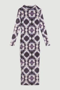 Karen Millen Abstract Print Mesh Midaxi Column Dress 11 Karen Millen Abstract Print Mesh Midaxi Column Dress -Karen Millen shop multi abstract print mesh midaxi column dress 4