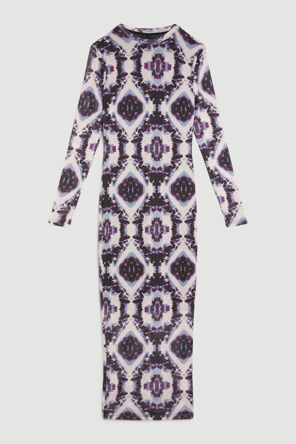Karen Millen Abstract Print Mesh Midaxi Column Dress 7 Karen Millen Abstract Print Mesh Midaxi Column Dress - Image 5