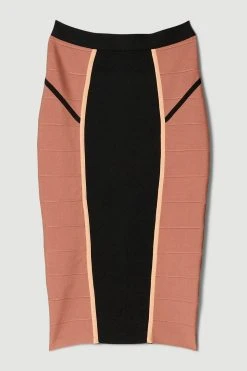 Karen Millen Bandage Knit Colour Blocked Pencil Skirt -Karen Millen shop multi bandage knit colour blocked pencil skirt 3
