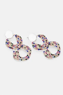 Karen Millen Diamante Statement Drop Earrings