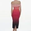 Karen Millen Italian Signature Stretch Ombre Bardot Midi Dress -Karen Millen shop multi italian signature stretch ombre bardot midi dress