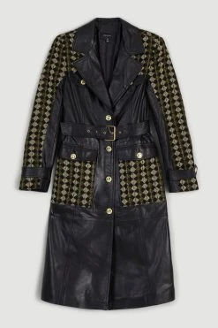 Karen Millen Leather And Tweed Mix Pocket Detail Coat 10 Karen Millen Leather And Tweed Mix Pocket Detail Coat -Karen Millen shop multi leather and tweed mix pocket detail coat 1 2