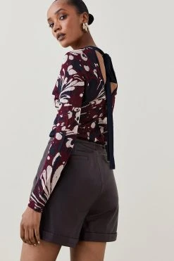 Karen Millen Marble Slinky Jacquard Knit Top 9 Karen Millen Marble Slinky Jacquard Knit Top -Karen Millen shop multi marble slinky jacquard knit top 1 3