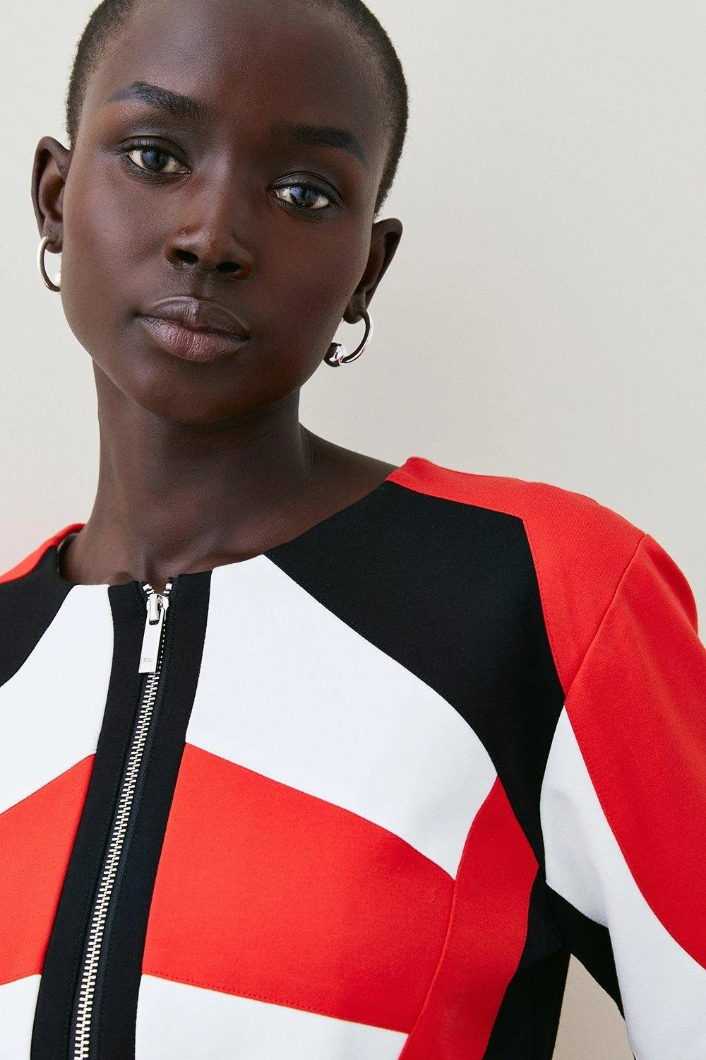 Karen Millen Moto Colourblock Ponte Biker Jacket 5 Karen Millen Moto Colourblock Ponte Biker Jacket - Image 3