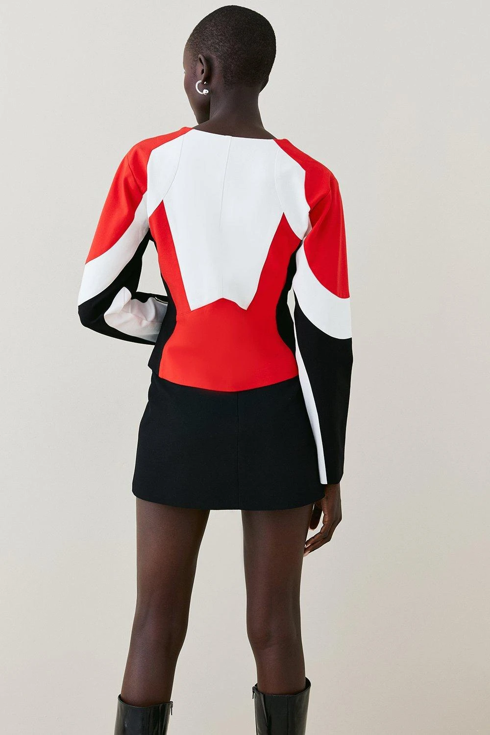 Karen Millen Moto Colourblock Ponte Biker Jacket 7 Karen Millen Moto Colourblock Ponte Biker Jacket - Image 5