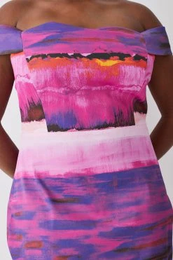 Karen Millen Plus Size Italian Signature Stretch Painternly Bardot Midi Dress 9 Karen Millen Plus Size Italian Signature Stretch Painternly Bardot Midi Dress -Karen Millen shop multi plus size italian signature stretch painternly bardot midi dress 2