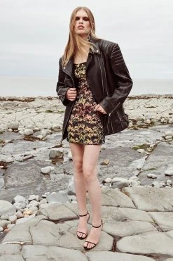 Karen Millen Premium Sequin Crepe Strapless Mini Dress -Karen Millen shop multi premium sequin crepe strapless mini dress 4