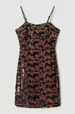 Karen Millen Premium Sequin Crepe Strapless Mini Dress -Karen Millen shop multi premium sequin crepe strapless mini dress 5