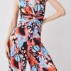 Karen Millen Print Twist Knot Jersey Jumpsuit -Karen Millen shop multi print twist knot jersey jumpsuit