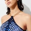 Karen Millen Slinky Knit Mirrored Jacquard Geo Chain Halter Neck Top 1 Karen Millen Slinky Knit Mirrored Jacquard Geo Chain Halter Neck Top -Karen Millen shop multi slinky knit mirrored jacquard geo chain halter neck top