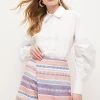 Karen Millen Stripe Jacquard Buckle Waist Skort