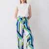 Karen Millen Tall Bold Stripe Woven Wide Leg Trouser -Karen Millen shop multi tall bold stripe woven wide leg trouser