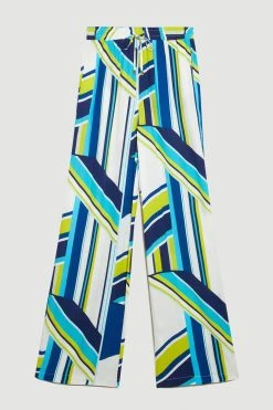 Karen Millen Tall Bold Stripe Woven Wide Leg Trouser -Karen Millen shop multi tall bold stripe woven wide leg trouser 2