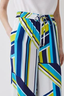 Karen Millen Tall Bold Stripe Woven Wide Leg Trouser -Karen Millen shop multi tall bold stripe woven wide leg trouser 4