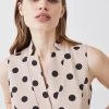 Karen Millen Tall Polka Dot Linen Wrap Tie Waisted Midi Dress 1 Karen Millen Tall Polka Dot Linen Wrap Tie Waisted Midi Dress -Karen Millen shop multi tall polka dot linen wrap tie waisted midi dress