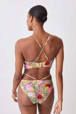 Karen Millen Tie Front Bikini Bottoms -Karen Millen shop multi tie front bikini bottoms 1