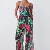 Karen Millen Tropical Printed Wide Leg Beach Trousers 1 Karen Millen Tropical Printed Wide Leg Beach Trousers -Karen Millen shop multi tropical printed wide leg beach trousers