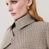 Karen Millen Wool Check Tailored Trench Coat
