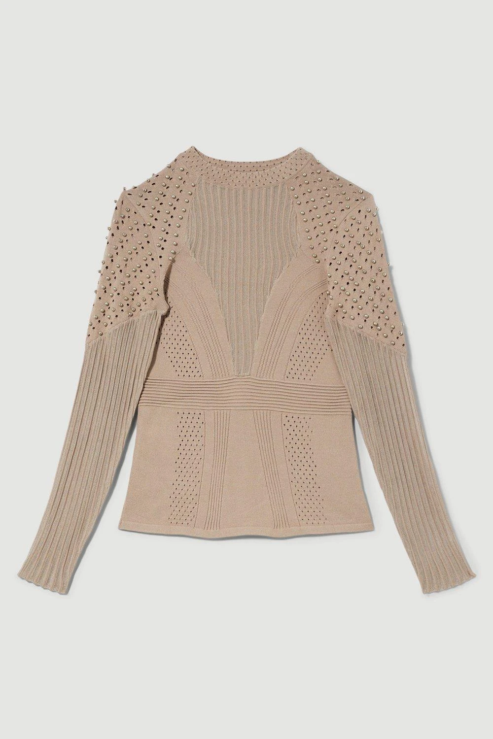 Karen Millen Mesh Knit High Neck Studded Jumper 6 Karen Millen Mesh Knit High Neck Studded Jumper - Image 4