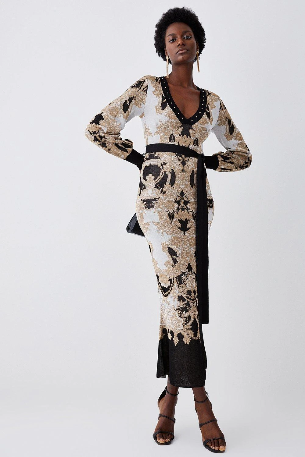 Karen Millen Petite Slinky Sparkle Knit Jacquard Dress 7 Karen Millen Petite Slinky Sparkle Knit Jacquard Dress - Image 5