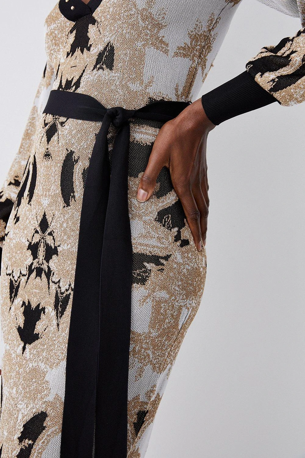 Karen Millen Petite Slinky Sparkle Knit Jacquard Dress 3 Karen Millen Petite Slinky Sparkle Knit Jacquard Dress