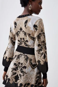 Karen Millen Slinky Sparkle Knit Jacquard Studded Top 10 Karen Millen Slinky Sparkle Knit Jacquard Studded Top -Karen Millen shop natural slinky sparkle knit jacquard studded top 3