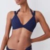 Karen Millen Bandage Double Strap Bikini Top -Karen Millen shop navy bandage double strap bikini top