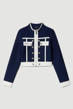 Karen Millen Bandage Military Style Crop Top