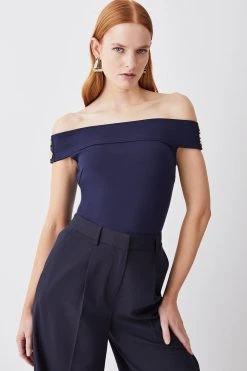 Karen Millen Bardot Ponte Top