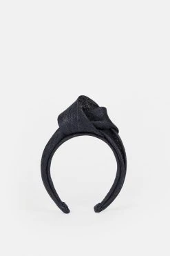 Karen Millen Emily-London Knot Detail Headband -Karen Millen shop navy emily london knot detail headband 1 2